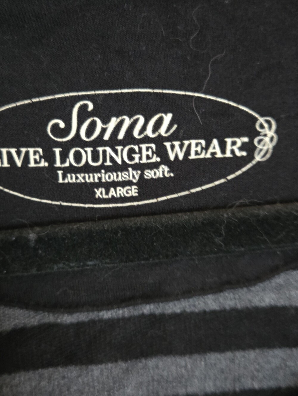 Soma Black and Gray Striped Hooded Tunic - Picture 3 of 3